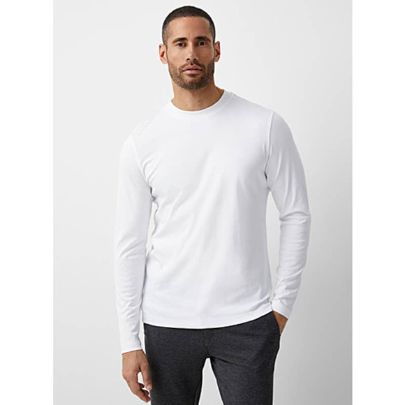 New Vintage Ralph Lauren Men's White Long Sleeves Cotton T-shirt Size M - Picture 1 of 11